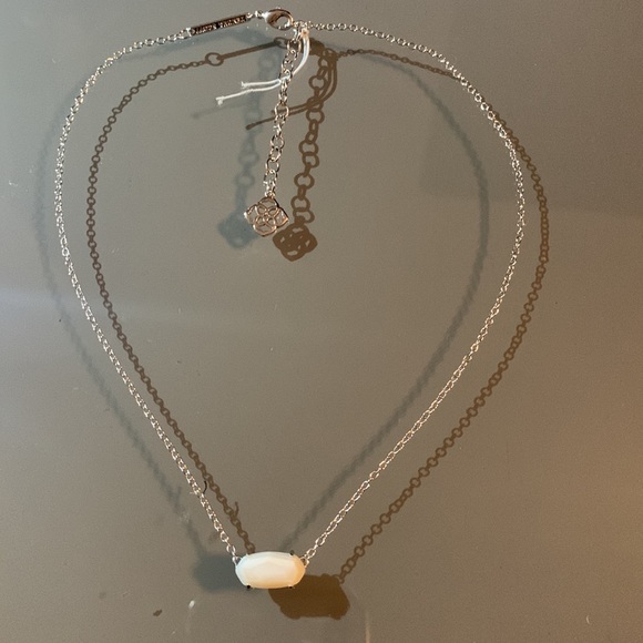 KENDRA SCOTT Ever mother of Pearl stone rhodium Pendant Necklace - Picture 12 of 12